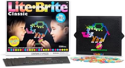 Lite Brite Classic, Favorite Retro Toy - Create Art with Light, STEM, Educational Learning, Holiday, Birthday, Gift, Boys, Kid, Toddler, Girls Age 4+