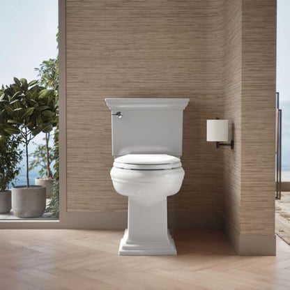 KOHLER 4636-RL-0 Cachet ReadyLatch Elongated Toilet Seat Slow Close, Soft Close Toilet Seat Quiet Lid, Contoured Grip-Tight Bumpers Installation Hardware, Apartment Essentials, White