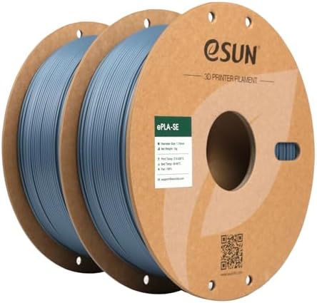 eSUN PLA Basic Filament 1.75mm, 3D Printer Filament High Speed PLA for Fast Printing, 1KG per Spool, 2 Spools High Speed 3D Printing Filament, Grey