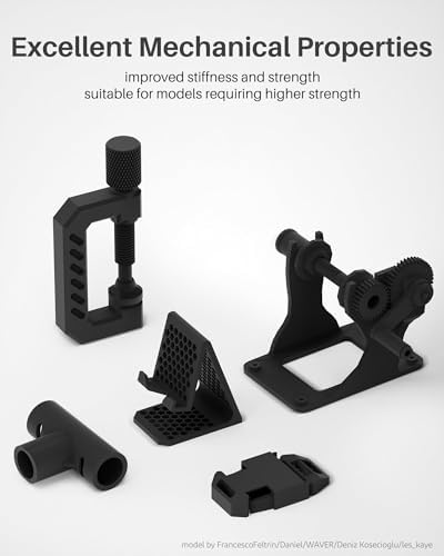 ELEGOO Carbon Fiber PLA Filament 1.75mm Black 1KG, PLA-CF Strong 3D Printer Filament Dimensional Accuracy +/- 0.02mm, 1kg Cardboard Spool(2.2lbs) Fits for Most FDM 3D Printers