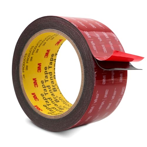 3M Double Sided Tape Heavy Duty 2" x 15.4 Ft, VHB Mounting Tape, 0.025in Thick Black 5925 Foam Tape Strong Adhesive for Car Décor Home Office Logos