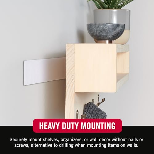 VELCRO Brand Heavy Duty Tape | 12 Foot Roll | Strong Sticky Back Adhesive Holds up to 10 lbs | Industrial Strength Fasteners for Indoor or Outdoor Use | 1-1/2in Width, White (VEL-30837-USA)