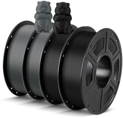 ANYCUBIC PLA 3D Printer Filament Bundle 4KG, 3D Printing PLA Filament 1.75mm Dimensional Accuracy +/- 0.02mm, 4 Pack 1KG Spool (2.2 lbs), 2 Pack of Gray & 2 Pack of Black
