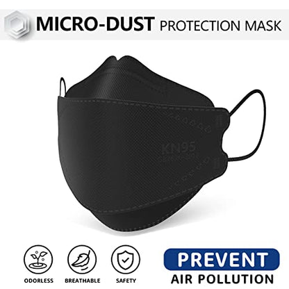 LEVENIS KN95 Face Masks 100 Pack, Breathable Comfortable and Disposable KN95 Mask, Black