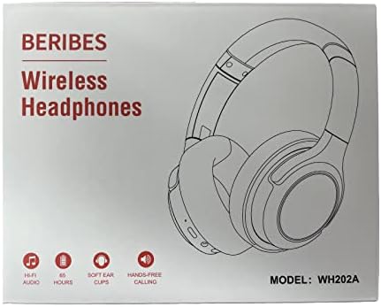 BERIBES Bluetooth Headphones Over Ear, 65H Playtime and 6 EQ Music Modes Wireless Headphones with Microphone, HiFi Stereo Foldable Lightweight Headsets, Deep Bass for Home Office Cellphone PC Ect.
