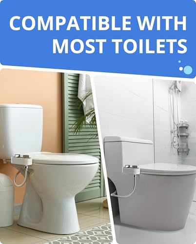 CLEAR REAR Bidet Attachment for Toilet – Non-Electric, Self-Cleaning - Adjustable Water Pressure Nozzle - Bidet Attachment for Toilet Seat with Front & Rear Wash, Hygienic Bathroom Upgrade (Black)