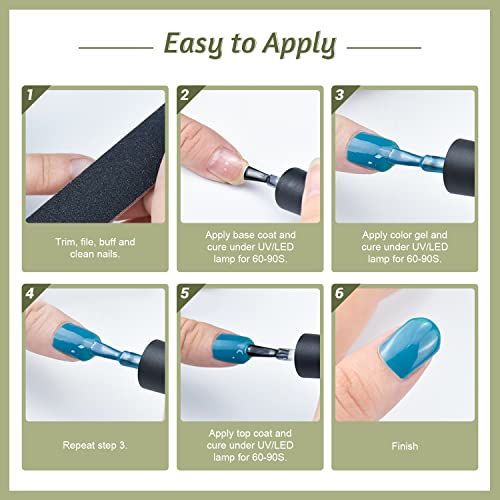 JODSONE 60 PCS Gel Nail Polish Kit with U V Light 55 Colors No Wipe Beautiful Colors Nail Gel Polish Base Top Coat Manicure Gifts for Salon and at Home