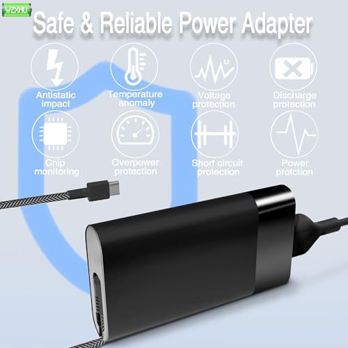 New Slim 65W USB C Laptop Charger Compatible with HP Spectre x360, Envy, Chromebook, Elitebook x360, Pavilion, Elite x2 Travel Type C Power Cord Ac Adapter
