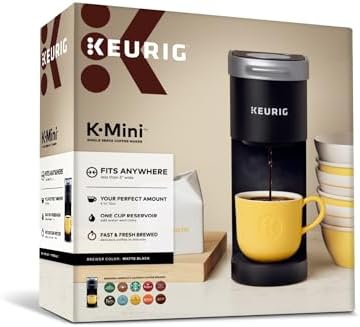 Keurig K-Mini Single Serve K-Cup Pod Coffee Maker, 6 to 12oz Brew size, with Cord Storage, Perfect for Small Spaces, Black