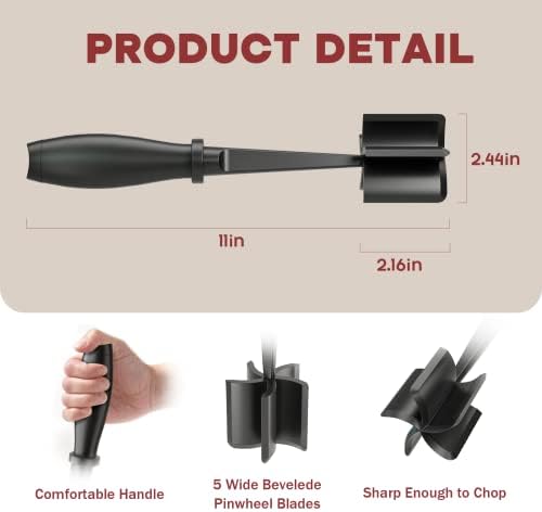 2 Pcs Meat Chopper, Upgrade Hamburger Smasher, Premium Heat Resistant Meat Masher for Ground Beef, Ground Turkey and More, Non Stick Mix Grinder