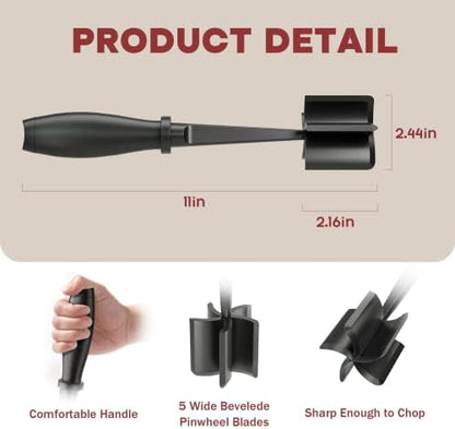 2 Pcs Meat Chopper, Upgrade Hamburger Smasher, Premium Heat Resistant Meat Masher for Ground Beef, Ground Turkey and More, Non Stick Mix Grinder