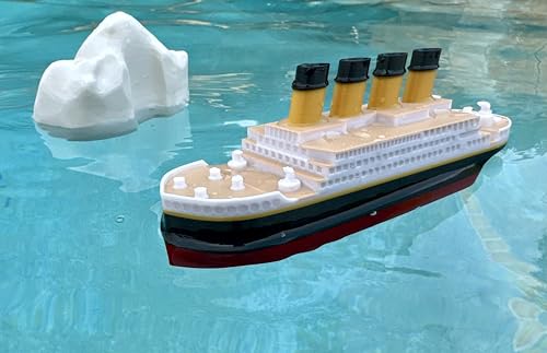 The Original 6 inch Floating Titanic Bath Toy from Tubtastic with free large Iceberg. Bath toy, Pool toy, RMS Titanic.