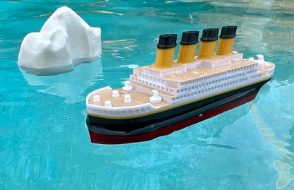 The Original 6 inch Floating Titanic Bath Toy from Tubtastic with free large Iceberg. Bath toy, Pool toy, RMS Titanic.
