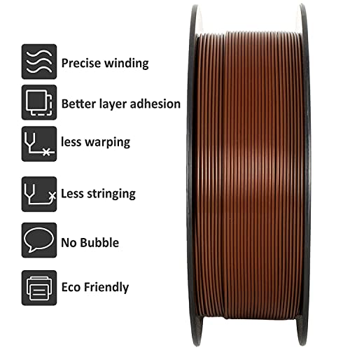 GIANTARM 3D Printer Filament, Brown Pla Filament, 1Kg(2.2lbs) Spool, 1.75mm Dimension Accuracy +/- 0.03mm, 3D Printing Filament