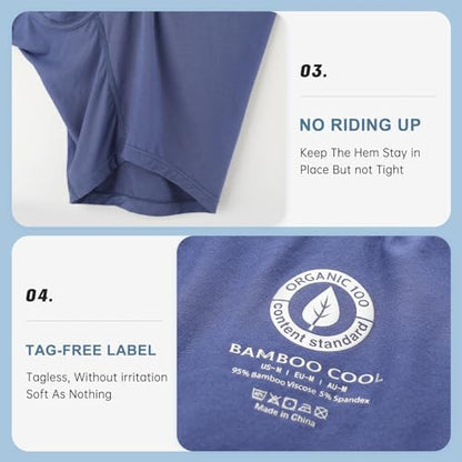 BAMBOO COOL Men's Ultra ComfortSoft Underwear, Moisture Wicking & Breathable No Ride Up Boxer Briefs with Fly, Multipack