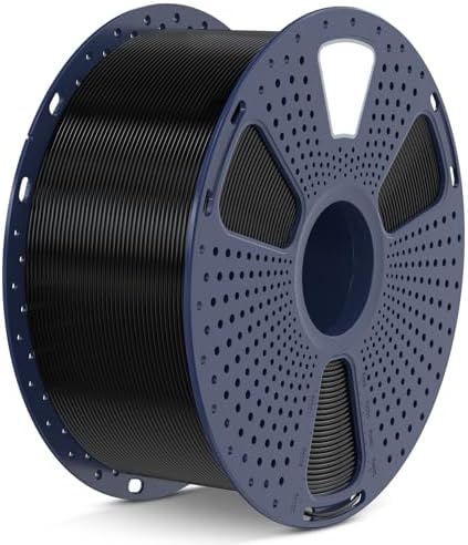 SUNLU Large Spool 3KG PETG Filament, 3D Printer Filament PETG 1.75mm, Highly Resilient, Resistant to Impact and Damage, Big Roll Filament, 3kg Spool(6.6 lbs), Black.