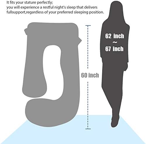 BATTOP Pregnancy Pillow for Sleeping,Full Body Maternity Pillow with Removable Washable Cover,Support for Back,HIPS,Legs,Belly for Pregnant Women