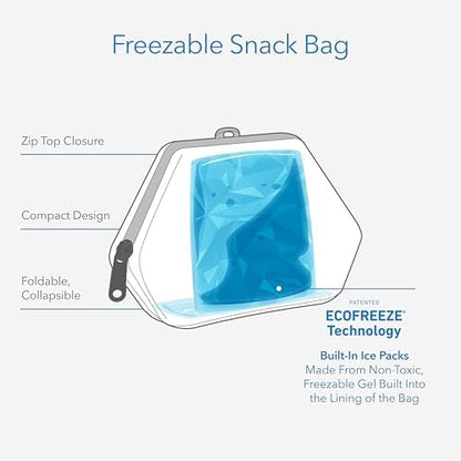 PackIt Freezable Snack Bag, Mermaids, Built with EcoFreeze Technology, Foldable, Reusable, Zip Closure Locks in Cool Dry Air, for all Ages, and Fresh Snacks On the Go