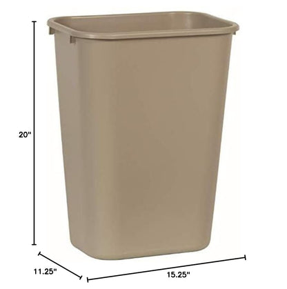 Rubbermaid Commercial Products Deskside Wastebasket/Trash Can, 10.25-Gallon/41-Quart, Beige, Plastic, Garbage Can for Home/Office, Fits Under Desk/Sink/Cabinet, Pack of 12