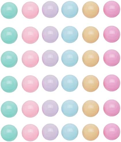 Amazon Basics BPA Free Crush-Proof Plastic Ball, Pit Balls with Storage Bag, Toddlers Kids 12+ Months, Pack of 400 Balls, 6 Pastel Colors
