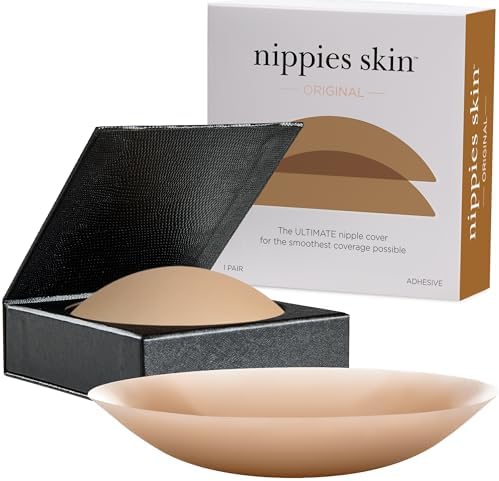 Nippies Nipple Covers for Women - Sticky Adhesive Silicone Pasties - Reusable Pasty Nipple Cover with Travel Box