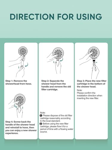 Cobbe 2 Pack Replacement Filters for Handheld Shower Head - Water Softener Filters Beads for Hard Water - Remove Chlorine - Reduces Dry Itchy Skin