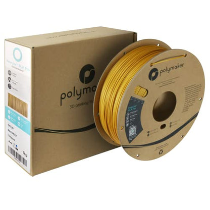 Polymaker PLA PRO Filament 1.75mm 1kg, Tough & High Rigidity Gold 3D Printing Filament, PolyLite PLA PRO 3D Printer Filament 1.75mm, Print with Most 3D Printers