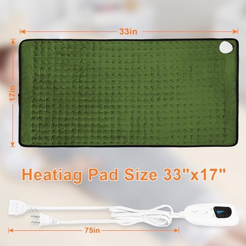 Heating Pad,Electric Heating Pads for Back,Hot Heated Pad for Abdomen,Shoulder,Knee,Multiple Temp and Auto Shut Off