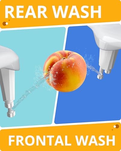 CLEAR REAR Bidet Attachment for Toilet – Non-Electric, Self-Cleaning - Adjustable Water Pressure Nozzle - Bidet Attachment for Toilet Seat with Front & Rear Wash, Hygienic Bathroom Upgrade (Black)