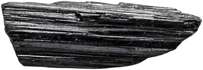 Amazing Gemstone Black Tourmaline Crystal - 1 Piece of 350-500 Grams Large - Very High Grade Black Tourmaline Crystals Rough Raw for Protection, Good Vibes Turmalina Negra Piedra Originales