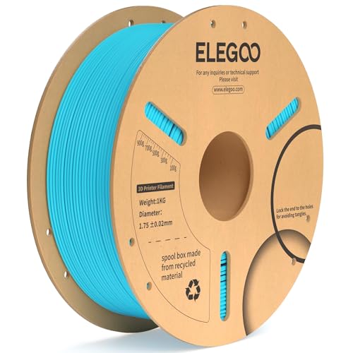 ELEGOO PLA Plus Filament 1.75mm Sky Blue 1KG, PLA+ Tougher and Stronger 3D Printer Filament Dimensional Accuracy +/- 0.02mm, 1kg Spool(2.2lbs) Fits for Most FDM 3D Printers