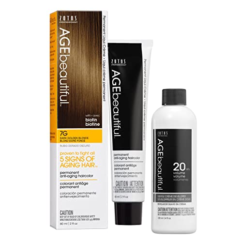 AGE beautiful Permanent Hair Color Dye Liqui Creme | 100% Gray Coverage | Anti-Aging Haircolor | Biotin for Thicker, Fuller Hair | Professional Salon Coloring