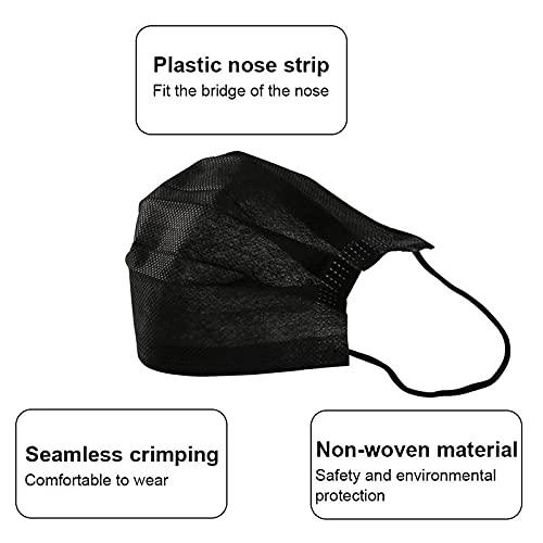 1000PCS 3 ply black disposable face mask breathable face masks