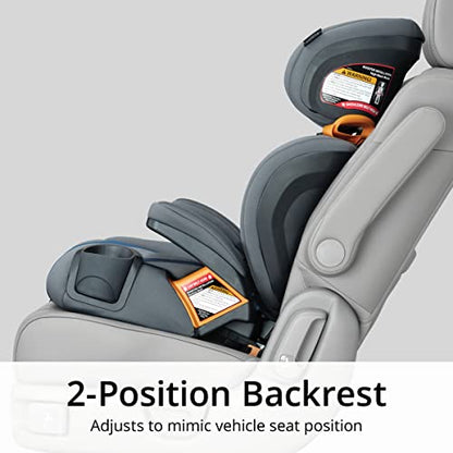 Chicco KidFit ClearTex Plus 2-in-1 Belt-Positioning Booster Car Seat, Backless and High Back Booster Seat, for Children Aged 4 Years and up and 40-100 lbs. | Obsidian/Black
