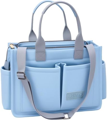 Tote Bag for Women With Compartments,Large Canvas Tote Women's Purse Crossbody Bags Work Laptop Book Bag Satchels Handbags