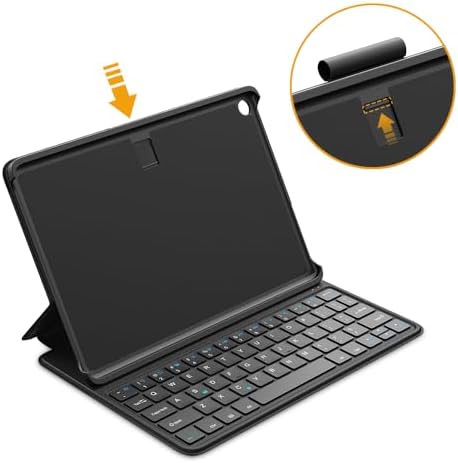 Made for Amazon Bluetooth Keyboard Case for Amazon Fire HD 10, (13th Gen, 2023 release)