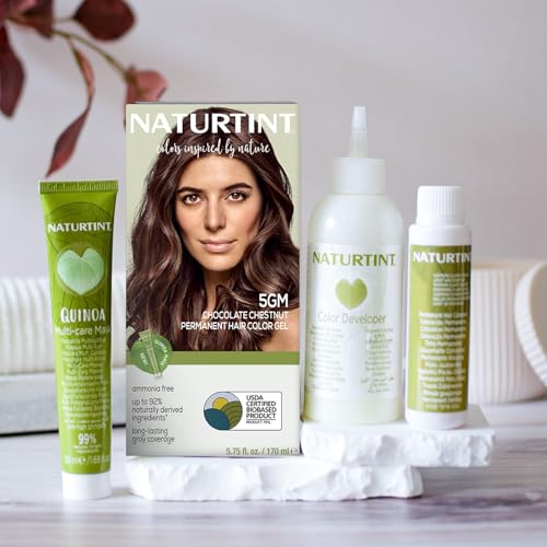 Naturtint 5GM Chocolate Chestnut Permanent Hair Color (Pack of 6), Ammonia Free, Vegan, Cruelty Free, up to 100% Gray Coverage, Long Lasting Results (Packaging may vary)