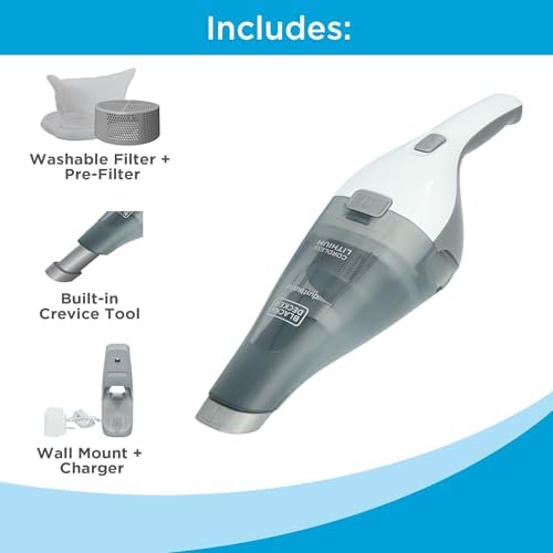 BLACK+DECKER dustbuster QuickClean Cordless Handheld Vacuum, Car Vacuum Portable (HNVC215B10)