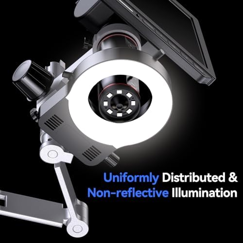 TOMLOV 4K Autofocus Microscope TM4K-AF Max, 10.1" HDMI Digital Microscope with Spin Flex Arm, Micro Soldering Microscopes for Electronics Repair, 52MP Error Coin Micro Scope Full View, Ring Light, 64G