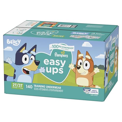 Pampers Training Pants - Easy Ups Boys & Girls Bluey - Size 2T-3T, 140 Count, Children's Potty Underwear (Packaging May Vary)