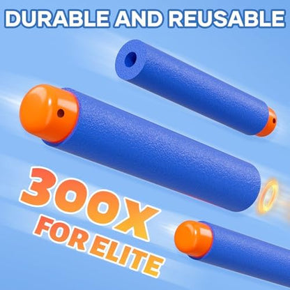 300 Darts Fits for Nerf Elite Blasters, Compatible with Disruptor, Strongarm etc. Elite Blasters, with a Target Fits for Nerf Blasters, Blue, 0.4in