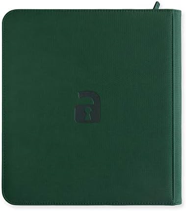 Vault X 12 Pocket Trading Card Zip Binder - 480 cards, Premium Exo-Tec Album Material, 20 Side-Loading Pages, Folder for Collectible Card Games, Sports, TCG (Green)