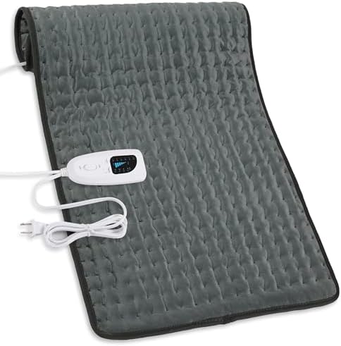 Heating Pad,Electric Heating Pads for Back,Neck,Abdomen,Moist Heated Pad for Shoulder,Knee,Hot Pad for Arms and Legs,Dry&Moist Heat & Auto Shut Off(Charcoal Gray, 33''×17')