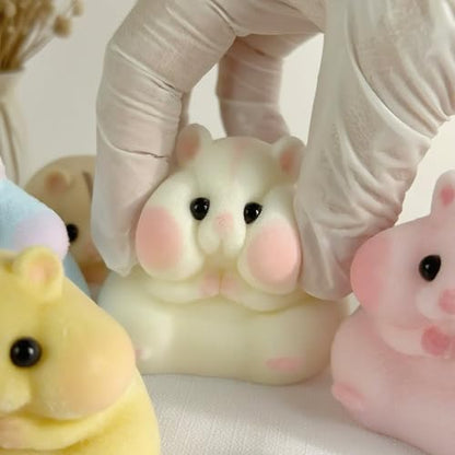 6-Pack Handmade Taba Squishy Hamster Toy, Cute Squishy Hamster Fidget Toy, Realistic Hamster Toy, Soft Silicone Mochi Furry Toy, Stress Relief Gift for Adults & Kids, Sensory Anxiety Plushie(6 colors)