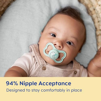 MAM Air Day & Night Baby Pacifier, for Sensitive Skin, Glows in The Dark, 16+ Months, Baby Boy, 4 Count