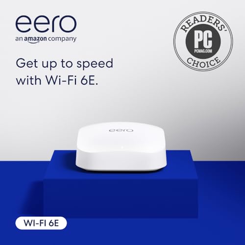 Amazon eero Pro 6E mesh wifi router - Supports internet plans up to 2.5 Gbps, Coverage up to 2,000 sq. ft., Connect 100+ devices, 1-pack