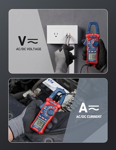 AstroAI Digital Clamp Meter Multimeter 4000 Counts Auto-ranging Amp Tester Measuring AC/DC Voltage & Current, Resistance, Capacitance, Frequency, Continuity, Live Wire Test, NCV Detection