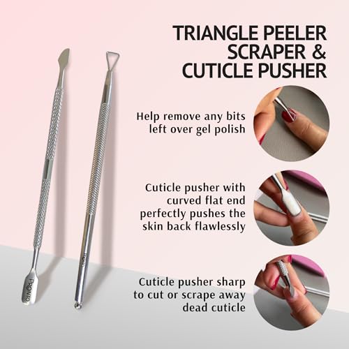 Pronto Gel Nail Polish Remover Kit – 8 Oz Pure Acetone 100 Percent, Nail File, Nail Polish Soak Off Bowl, Cuticle Oil for Nail Care + Manicure Set with Nail Buffer Block, Cuticle Pusher & Nail scraper