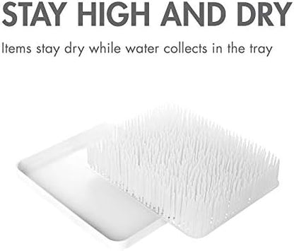 Boon Lawn Countertop Baby Bottle Drying Rack - White - Bottle Rack and Organizer - Baby Feeding Essentials - 13.5 x 11 x 2.5 - 1 Count