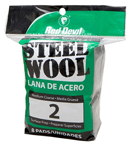Red Devil 0325 Steel Wool, 2 Medium Coarse, (Pack of 48)